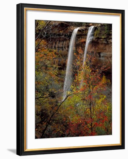 Waterfall, Zion National Park, Utah, USA-Scott T. Smith-Framed Photographic Print