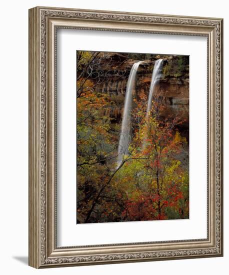 Waterfall, Zion National Park, Utah, USA-Scott T. Smith-Framed Photographic Print