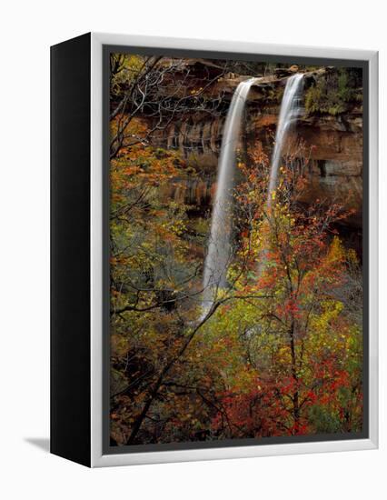 Waterfall, Zion National Park, Utah, USA-Scott T. Smith-Framed Premier Image Canvas