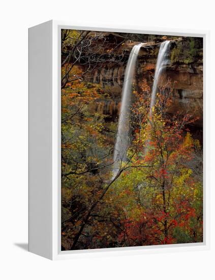 Waterfall, Zion National Park, Utah, USA-Scott T. Smith-Framed Premier Image Canvas