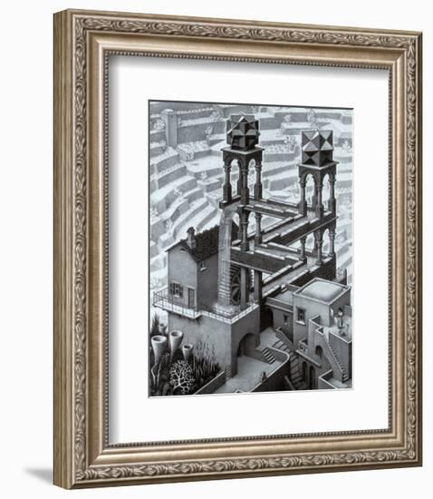 Waterfall-M^ C^ Escher-Framed Art Print