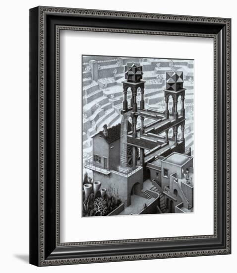 Waterfall-M^ C^ Escher-Framed Art Print