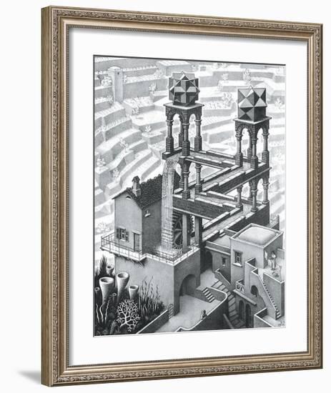 Waterfall-M^ C^ Escher-Framed Art Print