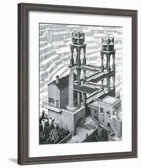 Waterfall-M^ C^ Escher-Framed Art Print