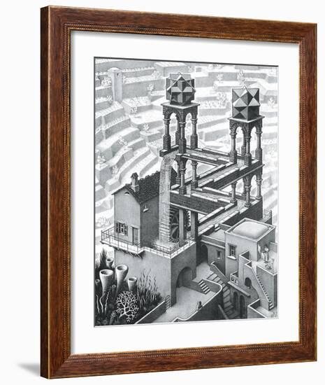 Waterfall-M^ C^ Escher-Framed Art Print