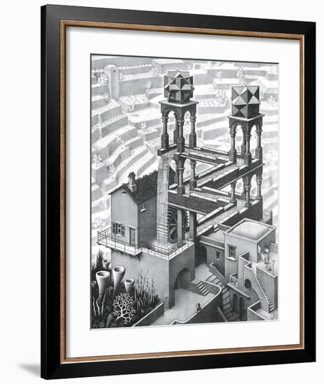 Waterfall-M^ C^ Escher-Framed Art Print