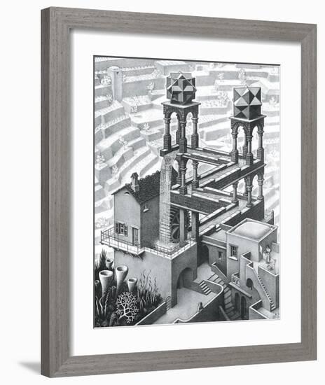 Waterfall-M^ C^ Escher-Framed Art Print