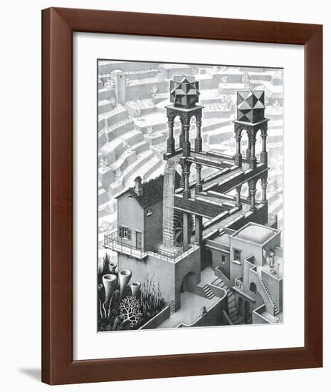 Waterfall-M^ C^ Escher-Framed Art Print