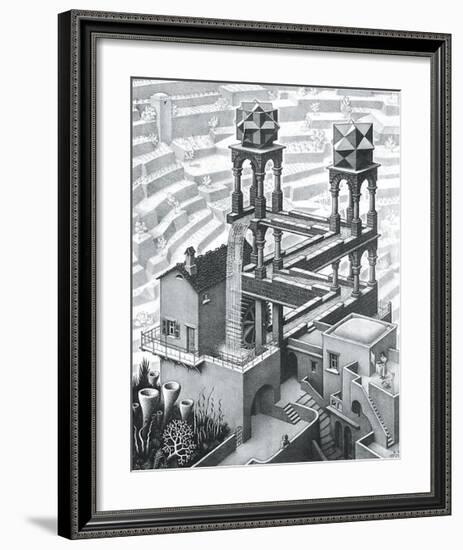 Waterfall-M^ C^ Escher-Framed Art Print