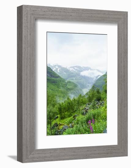 Waterfalls and Mountain Valleys Viewed from Vatnahalsen, Norway-Amanda Hall-Framed Photographic Print