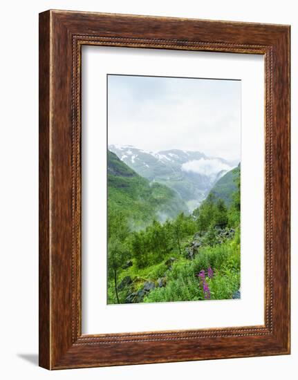 Waterfalls and Mountain Valleys Viewed from Vatnahalsen, Norway-Amanda Hall-Framed Photographic Print