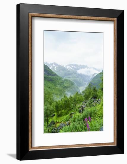 Waterfalls and Mountain Valleys Viewed from Vatnahalsen, Norway-Amanda Hall-Framed Photographic Print