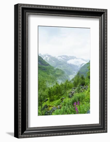 Waterfalls and Mountain Valleys Viewed from Vatnahalsen, Norway-Amanda Hall-Framed Photographic Print