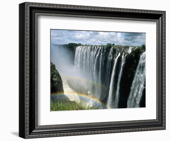 Waterfalls and Rainbows, Victoria Falls, Unesco World Heritage Site, Zambia, Africa-D H Webster-Framed Photographic Print