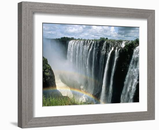 Waterfalls and Rainbows, Victoria Falls, Unesco World Heritage Site, Zambia, Africa-D H Webster-Framed Photographic Print