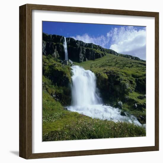 Waterfalls Near Seydisfjordur, East Iceland, Polar Regions-David Lomax-Framed Photographic Print