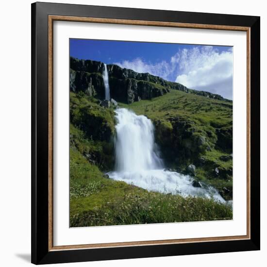 Waterfalls Near Seydisfjordur, East Iceland, Polar Regions-David Lomax-Framed Photographic Print
