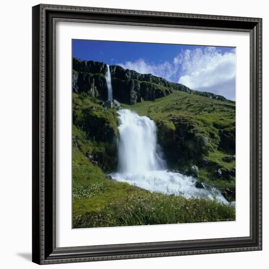 Waterfalls Near Seydisfjordur, East Iceland, Polar Regions-David Lomax-Framed Photographic Print