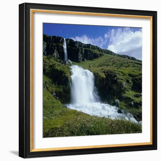 Waterfalls Near Seydisfjordur, East Iceland, Polar Regions-David Lomax-Framed Photographic Print