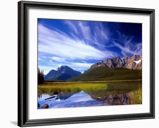 Waterfowl Lake and Rugged Rocky Mountains, Banff National Park, Alberta, Canada-Janis Miglavs-Framed Photographic Print