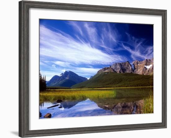 Waterfowl Lake and Rugged Rocky Mountains, Banff National Park, Alberta, Canada-Janis Miglavs-Framed Photographic Print