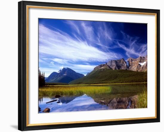 Waterfowl Lake and Rugged Rocky Mountains, Banff National Park, Alberta, Canada-Janis Miglavs-Framed Photographic Print