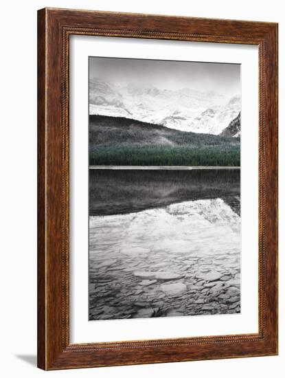 Waterfowl Lake Panel I BW with Color-Alan Majchrowicz-Framed Art Print