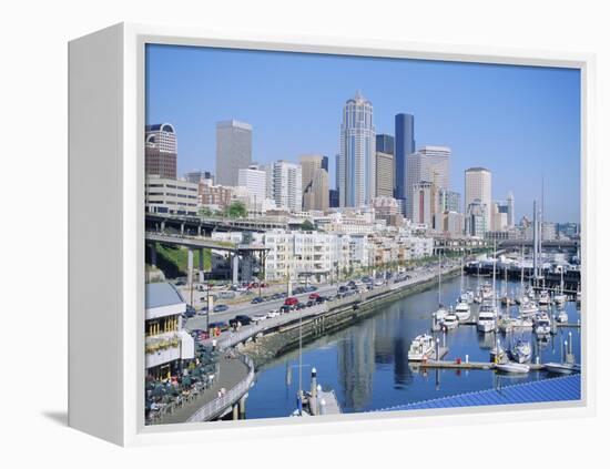 Waterfront and Skyline of Seattle, Washington State, USA-J Lightfoot-Framed Premier Image Canvas