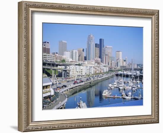 Waterfront and Skyline of Seattle, Washington State, USA-J Lightfoot-Framed Photographic Print