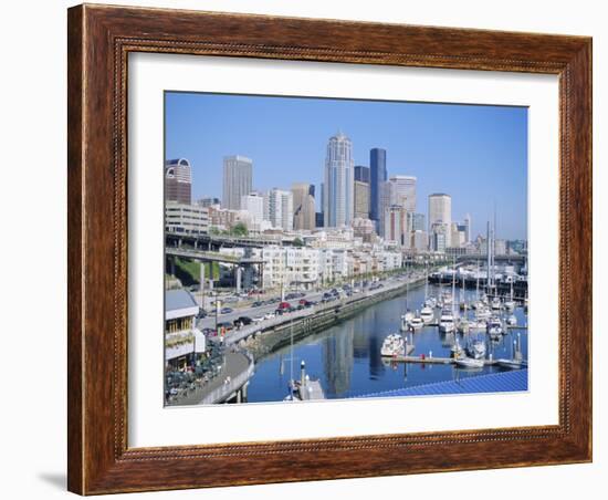 Waterfront and Skyline of Seattle, Washington State, USA-J Lightfoot-Framed Photographic Print