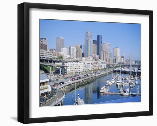 Waterfront and Skyline of Seattle, Washington State, USA-J Lightfoot-Framed Photographic Print