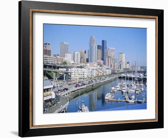 Waterfront and Skyline of Seattle, Washington State, USA-J Lightfoot-Framed Photographic Print