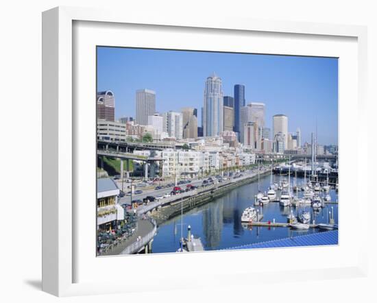 Waterfront and Skyline of Seattle, Washington State, USA-J Lightfoot-Framed Photographic Print