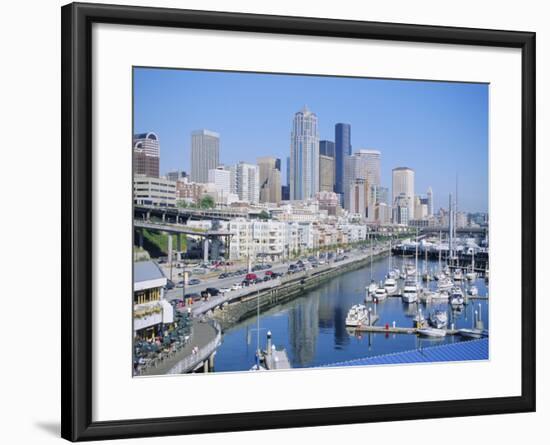 Waterfront and Skyline of Seattle, Washington State, USA-J Lightfoot-Framed Photographic Print