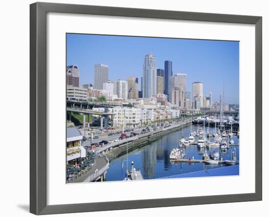 Waterfront and Skyline of Seattle, Washington State, USA-J Lightfoot-Framed Photographic Print