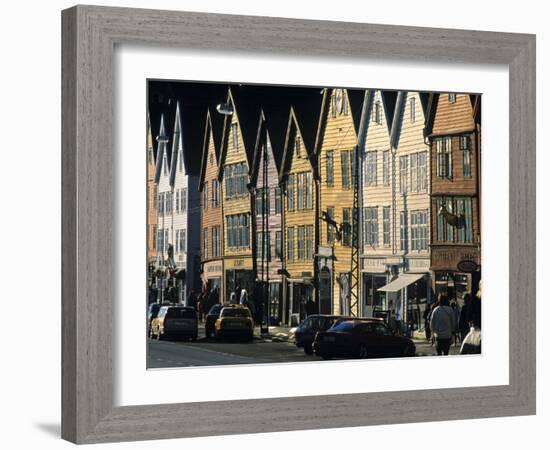 Waterfront at Bryggen, Bergen, Norway-Doug Pearson-Framed Photographic Print