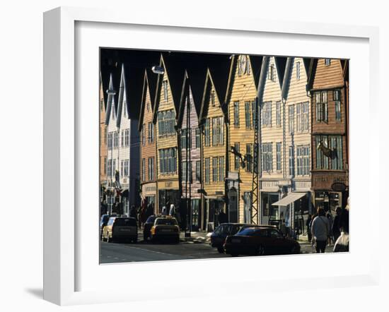 Waterfront at Bryggen, Bergen, Norway-Doug Pearson-Framed Photographic Print