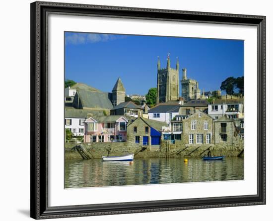 Waterfront at Fowey, Cornwall, England, UK-Julia Bayne-Framed Photographic Print