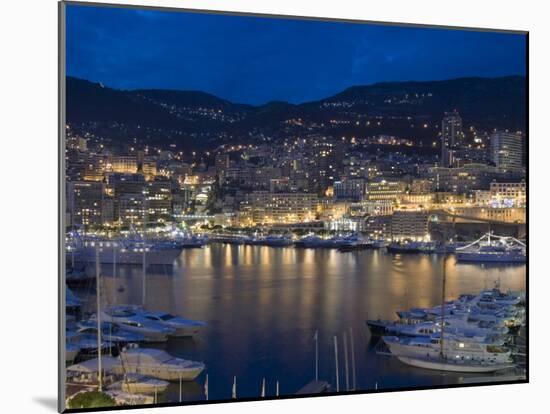 Waterfront at Night, Monte Carlo, Principality of Monaco, Cote d'Azur, Mediterranean, Europe-Sergio Pitamitz-Mounted Photographic Print