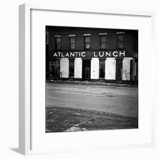 Waterfront Building, Atlantic Lunch, Scheduled to Be Demolished During Urban Renewal-Walker Evans-Framed Photographic Print