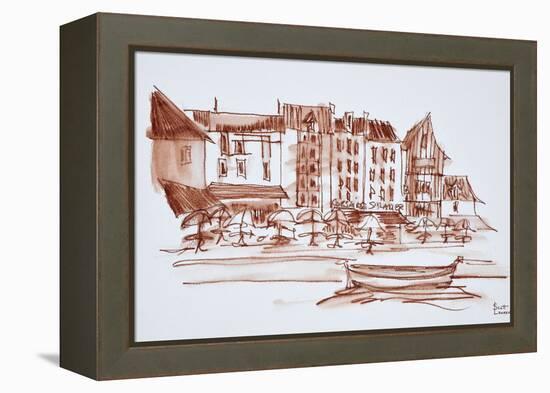 Waterfront dining, Concarneau, Brittany, France.-Richard Lawrence-Framed Premier Image Canvas