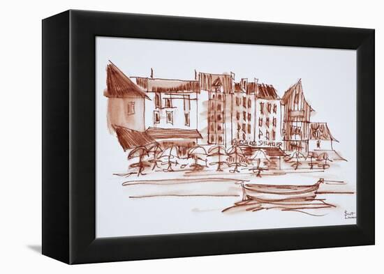 Waterfront dining, Concarneau, Brittany, France.-Richard Lawrence-Framed Premier Image Canvas