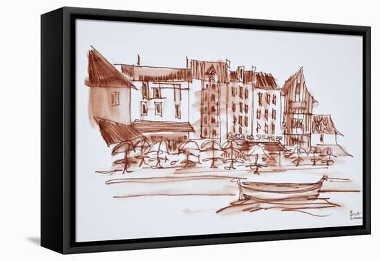 Waterfront dining, Concarneau, Brittany, France.-Richard Lawrence-Framed Premier Image Canvas