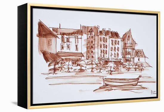 Waterfront dining, Concarneau, Brittany, France.-Richard Lawrence-Framed Premier Image Canvas