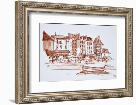 Waterfront dining, Concarneau, Brittany, France.-Richard Lawrence-Framed Photographic Print