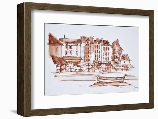 Waterfront dining, Concarneau, Brittany, France.-Richard Lawrence-Framed Photographic Print
