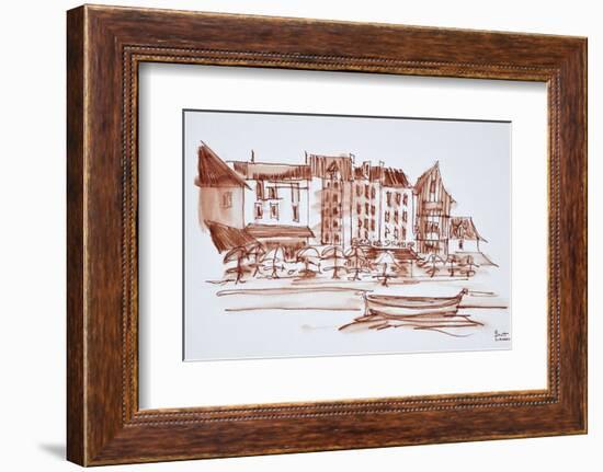 Waterfront dining, Concarneau, Brittany, France.-Richard Lawrence-Framed Photographic Print