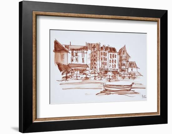 Waterfront dining, Concarneau, Brittany, France.-Richard Lawrence-Framed Photographic Print