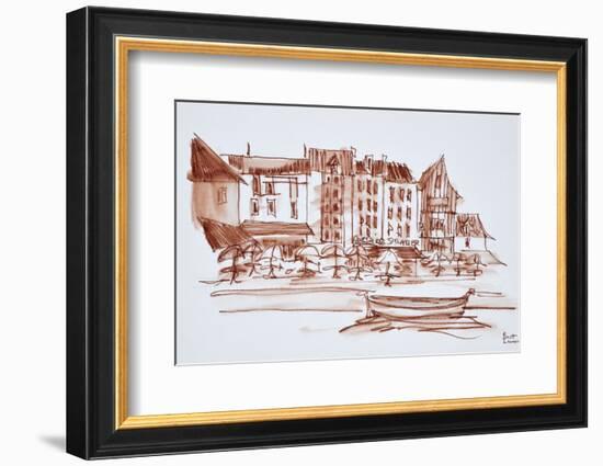 Waterfront dining, Concarneau, Brittany, France.-Richard Lawrence-Framed Photographic Print