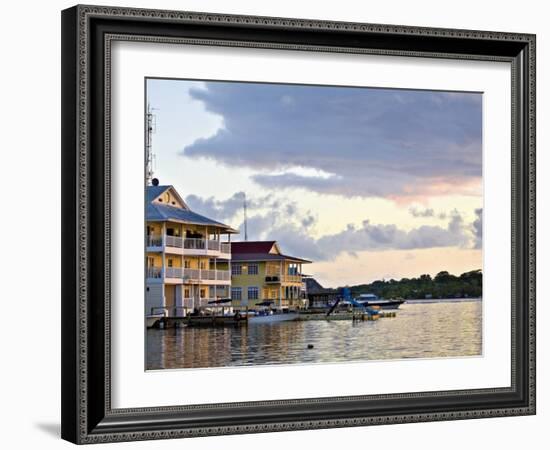 Waterfront Hotels, Colon Island (Isla Colon), Bocas Del Toro Province, Panama, Central America-Jane Sweeney-Framed Photographic Print